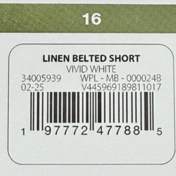 Sofia Vergara Jeans Women's Linen Blend High Rise Belted White Shorts Size 16 NW - Picture 5 of 11
